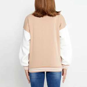 OEM Mujeres Varsity Jacket Logotipo personalizado Béisbol Letterman Abrigo Moda Estilo universitario Chaqueta de gran tamaño para compradores al por mayor - Product Image 5