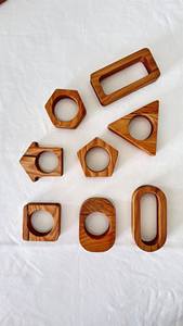 Anneaux de tissu de perles de bois avec glands perles en bois porte-serviettes décor de Table boucles de serviette en gros rond de serviette restaurant - Product Image 3