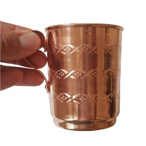 Top Quality Copper Mugs Moscow Mule <b>Coffee</b> Stainless Steel Wine Cup Copper Cocktail Glass Hammered Cup Glass With Handle Mugs - Product Image 3