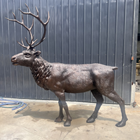 Sculptures de cerfs en bronze grandeur nature personnalisables, statues d'animaux en bronze adaptées à la décoration de jardins et de parcs en extérieur