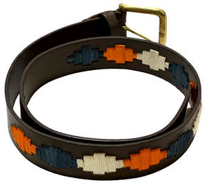 Ceinture polo en cuir véritable Ceinture occidentale brodée colorée faite à la main pour hommes femmes - Product Image 2