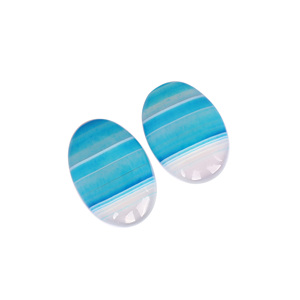 Piedra preciosa ovalada suelta ágata azul 49.70cts par lote de piedras preciosas para hacer joyas piedra para pendientes - Product Image 2