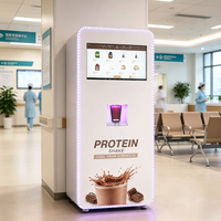 Machine intelligente à boissons protéinées avec 7 bacs, pour boissons froides et chaudes, et distributeur de gobelets, idéale pour les clubs de loisirs