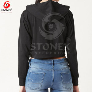 2024 personalizado en blanco pullover cropped hoodies mujeres al por mayor crop HOODIE para mujeres - Product Image 5