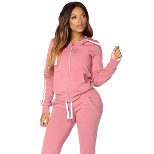 Custom Women's Fashion Track Suits Eco friendly Hooded Jogging Sweat Suits with Logo Ladies Sports Wear Hoodies <b>Sweatpants</b> <b>Set</b> - Product Image 2