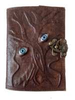 Journal Vintage en Cuir Véritable avec Papier à Bord de Chevauchement Troisième Oeil Grimoire Journal Antique Blank Spell Notebook Hocus Pocus Diary