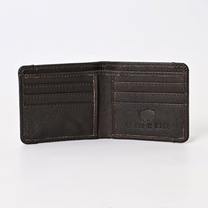 กระเป๋าสตางค์หนังวัวพับสองทบสำหรับผู้ชายหนังแท้พร้อมช่องเสียบบัตรหลายช่องที่เก็บบัตรปรับแต่งได้ทั้งสองด้าน - Product Image 5