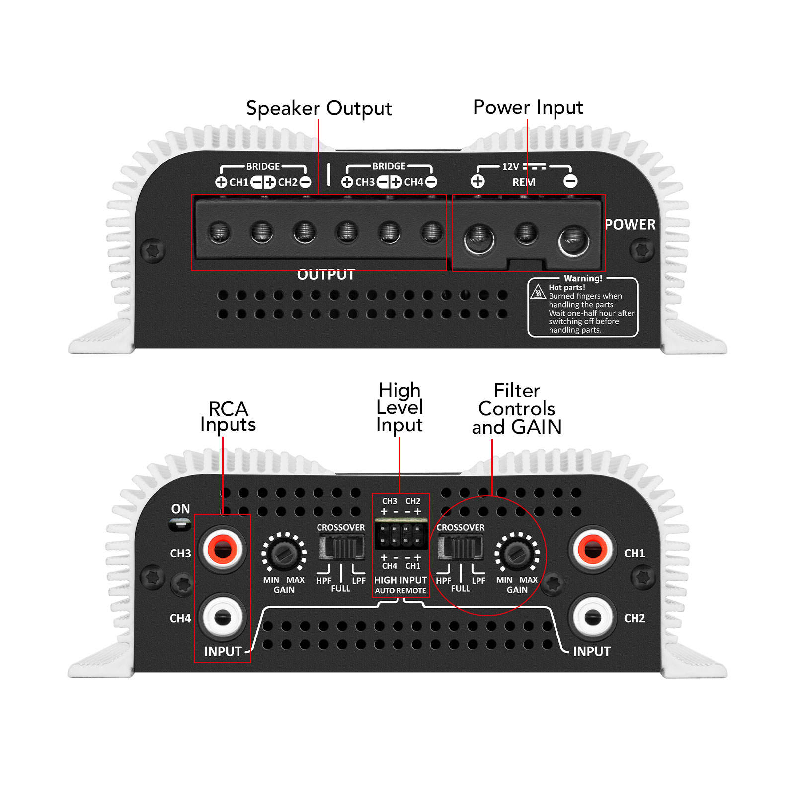 Taramps DS 440x4 - 4 Channel 440W RMS Amplifier for Car Audio