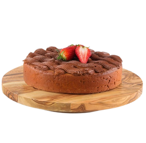 Tablero de servicio de color marrón de madera maciza Lazy Susan con tablero giratorio para mesa de comedor más fácil de servir café o té - Product Image 2