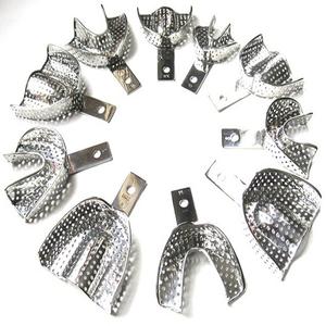 Kit de 10 Bandejas de Impresión Dentales Perforadas de Acero Inoxidable, Manuales - Product Image 2