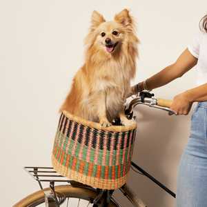 Cesta de manillar delantero de bicicleta tejida a mano de algas marinas naturales, bolsas de contenedor de almacenamiento de mimbre para bicicleta - Product Image 3