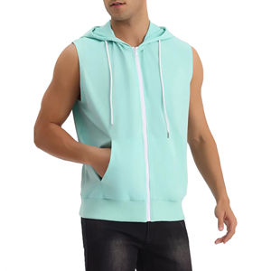 Hot <b>Sleeveless</b> <b>Hoodies</b> Regular Fit Durable 100% Cotton Fleece Eco-Friendly Quick Dry Sublimation Printing for Gym Winter Wear - Product Image 3