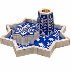 Royal Bakhoor Burner High Demand <b>Bone</b> & Mother of Pearl MOP Inlay Medkhan Mabkhara & Mubkhar with Resin Box & Tray High Selling - Product Image 3