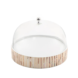 Vente en gros de luxe, plateau de service écologique en acrylique fabriqué à la main avec couvercle en Mica, plateau incrusté de vadrouille pour Eid Arabian Ramadan coffret cadeau - Product Image 6