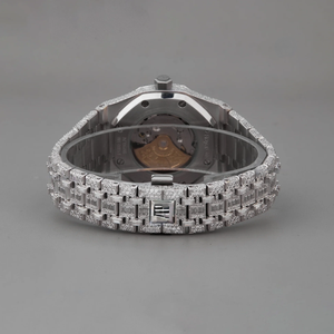 Custom <b>White</b> Shiny Iced Out Moissanite Diamond <b>Watch</b> With Luminous Hands Unique Style by Men's Fashion Diamond <b>Watch</b> - Product Image 3