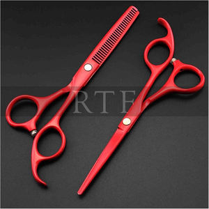 ชุดกรรไกรตัดผมสแตนเลสสำหรับช่างตัดผมมืออาชีพการตัดด้วยมือและการทำให้ผอมบางจากดิบถึงละเอียด - Product Image 6