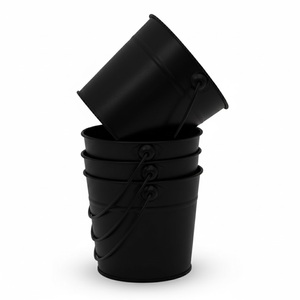 Seau en métal galvanisé blanc au design attrayant avec poignée pour les faveurs de mariage et de fête de naissance, décorations, meilleur prix - Product Image 4