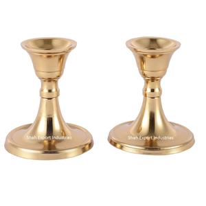 Bougeoir conique en métal plaqué or pour la maison et les événements de mariage, éclairage de table, décoration, bougeoir fait main - Product Image 4