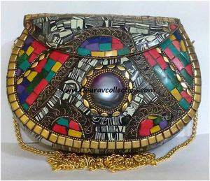Bolsos de Trabajo de Metal con Mosaico de Moda al Mejor Precio para Mujer GC-BG-484 para Usar en Fiestas, de Exportador Indio - Product Image 1