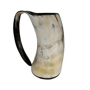 Taza de cuerno para beber natural hecha a mano, taza de cuerno ecológica, tazas de bebidas para el hogar y fiestas para lugares de hospitalidad - Product Image 2