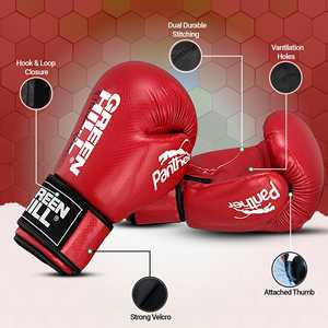 Guantes de Boxeo Personalizados PANTHER, Guantes de Sparring de Piel de Vaca para MMA en Tallas 10oz 12oz 14oz 16oz para Gimnasios - Product Image 6