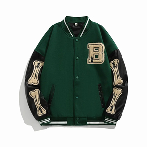 Fashion Streetwear Varsity Jacket OEM Canvas <b>Stand</b> Heavy <b>Weight</b> Warm Winter Outerwear Unisex Bomber Hooded Front Custom - Product Image 1