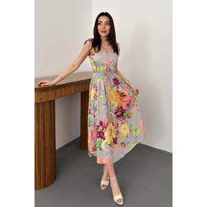 Vestido de Verano con Estampado Floral Azul - Azul - Product Image 1