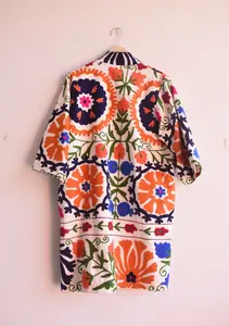 2024 meilleure Collection vente de noël ouvert Kimono Suzani multicolore à manches longues broderie vestes femmes Banjara manteau - Product Image 5