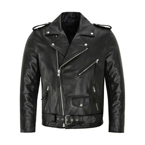 Veste de course de bonne qualité, faible MOQ, style streetwear, veste de moto, coupe-vent, col rabattu, veste en cuir pour hommes - Product Image 6