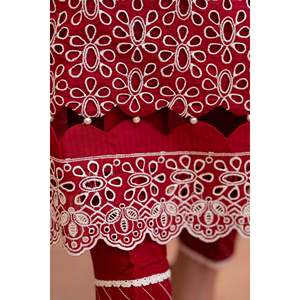 MIRAKHI Ensemble 3 pièces brodé ChickenKari en tissu Lawn avec dupatta en tissu slub tubulaire pour Printemps/Été-BIC-2835 - Product Image 4