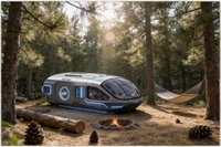 Capsule de camping de luxe de 32 m², maisons préfabriquées, maison capsule, capsule spatiale avec système intelligent