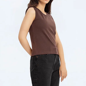 Venta caliente Logotipo de impresión personalizada mujeres gimnasio entrenamiento camisetas sin mangas mujeres comodidad secado rápido Fitness entrenamiento camisetas sin mangas OEM - Product Image 3