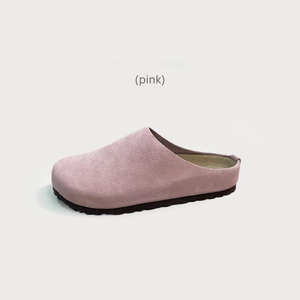 Mules Boston en cuir de vachette premium avec semelle en liège, technologie allemande testée 50 000 flexions, soutien de la voûte plantaire, chaussures plates, vente en gros d'usine - Product Image 3