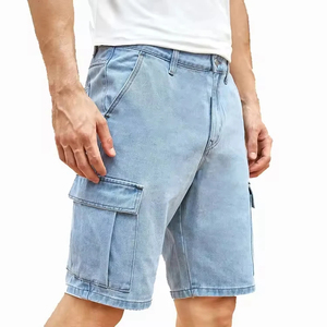 Wholesale <b>Men</b> Stretch Casual Denim Shorts Summer Fashion 100% Cotton With <b>Elastic</b> <b>Waist</b> Denim Shorts - Product Image 3