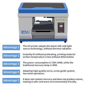 High Cost-effectiveness3060UVinkjetprinter Multifunctional Small A3 Flatbed Printer Mug Wallpaper And Other A3UVprintingmachines