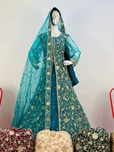 Vestido de fiesta con tela de red Dupatta, vestido de diseñador, vestidos de boda para mujer, vestidos de boda de proveedor indio - Product Image 4