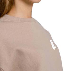 Sudadera de poliéster/algodón de gran tamaño de alta calidad para mujer, venta al por mayor, decoración de Bordado de lana pesada, hombro caído - Product Image 6