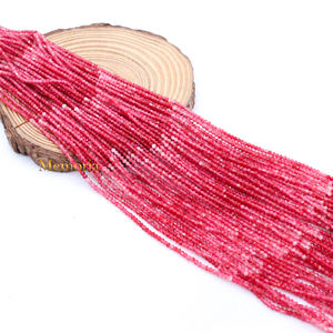 ลูกปัดอัญมณีรักษาแบบ Rondelle 2มม. สำหรับทำเครื่องประดับบุษราคัมสีชมพูธรรมชาติ40เส้น - Product Image 3