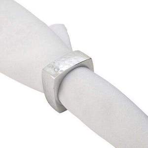 Rond de serviette en métal, design moderne de feuille plaqué argent pour la vente en gros de serviettes de table de fête de mariage d'hôtel - Product Image 2