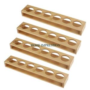 Customized Wine Rack Tray Home Decor Kitchen <b>Storage</b> Wood Glass Holder Rack 6 slot Shot Glass Rack Countertop <b>Accessories</b> - Product Image 1