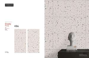 กระเบื้องพอร์ซเลนพรีเมียมลายเทอร์ราซโซสีชมพูกรอบ  ผิวสัมผัสแบบแกะสลัก - Product Image 3