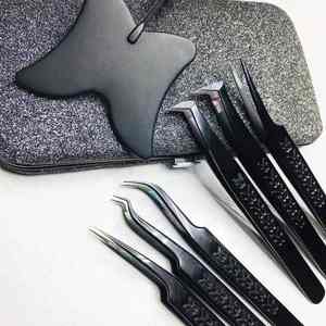 Nuevas mejores pinzas de puntas de fibra, pinzas personalizadas para extensión de pestañas, pinzas de pestañas de etiqueta privada y espejo de pestañas, embalaje personalizado - Product Image 2