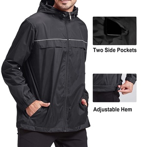 Chaqueta Cortavientos Personalizada de Tejido Softshell, Impermeable, Ligera, con Capucha y Cinta Reflectante para Pesca al Aire Libre para Hombre - Product Image 3