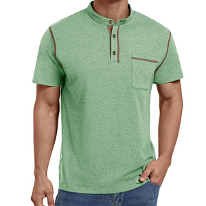 Breathable Short Sleeve <b>Henley</b> <b>Shirt</b> With Tailored Fit For Comfort And Movement - Product Image 1
