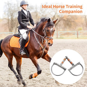 บิตม้าแบบ D-Ring สแตนเลส พร้อมลูกกลิ้งทองแดง ข้อต่อกลางแบบยืดหยุ่น สำหรับฝึกควบคุมการขี่ม้าแบบตะวันตก-HASHIR - Product Image 4