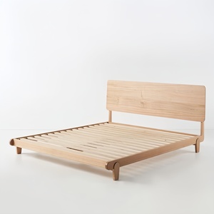 Marco de cama de madera natural Base de cama de madera minimalista Muebles de madera maciza | Marco solo sin colchón Dormitorio moderno | Diseño duradero - Product Image 3