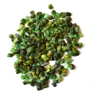 Natural Emerald Rough Gemstone Powder, Unpolished Rough Gemstone Chips, Healing Raw Rough Chunks Gravel Stone
