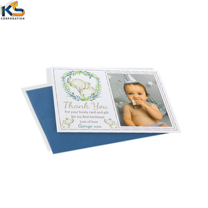 Carte de vœux en papier d'art couché fantaisie imprimé sur mesure en carton de haute qualité 400 g/m², 'Cartes de remerciement', impression offset CMYK, film - Product Image 2