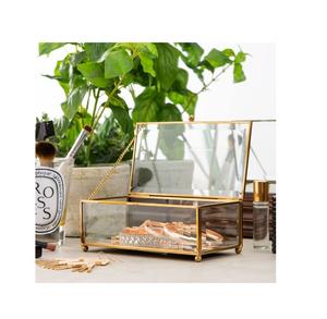 Boîte en verre décorative en métal de qualité supérieure pour organisateur de décoration intérieure cadeau de mariage et présentoir de table élégant avec un design unique - Product Image 1