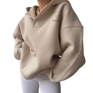 Sweats à capuche oversize pour femmes en coton 100% lourd avec épaules tombantes, manches longues, lettres imprimées à l'écran, nouvelle arrivée pour l'hiver - Product Image 1